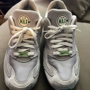 Nike Air Max Light Gray Sneakers with Green Accents
